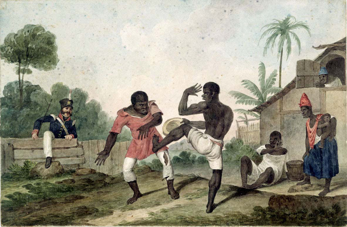 Negros Fighting using Capoeira Steps 